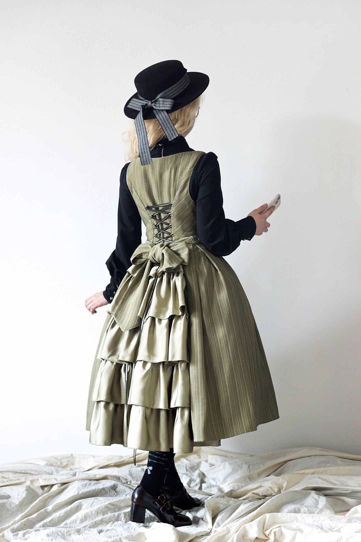 【受注予約~10/28】Bright Moon ジャンパースカート(ストライプ・タイプ2)【Little Dipper】