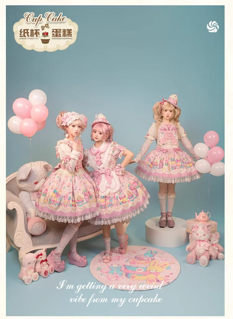 【受注予約~1/26】CupCakes ワンピース(プリントver.)【花与珍珠匣】