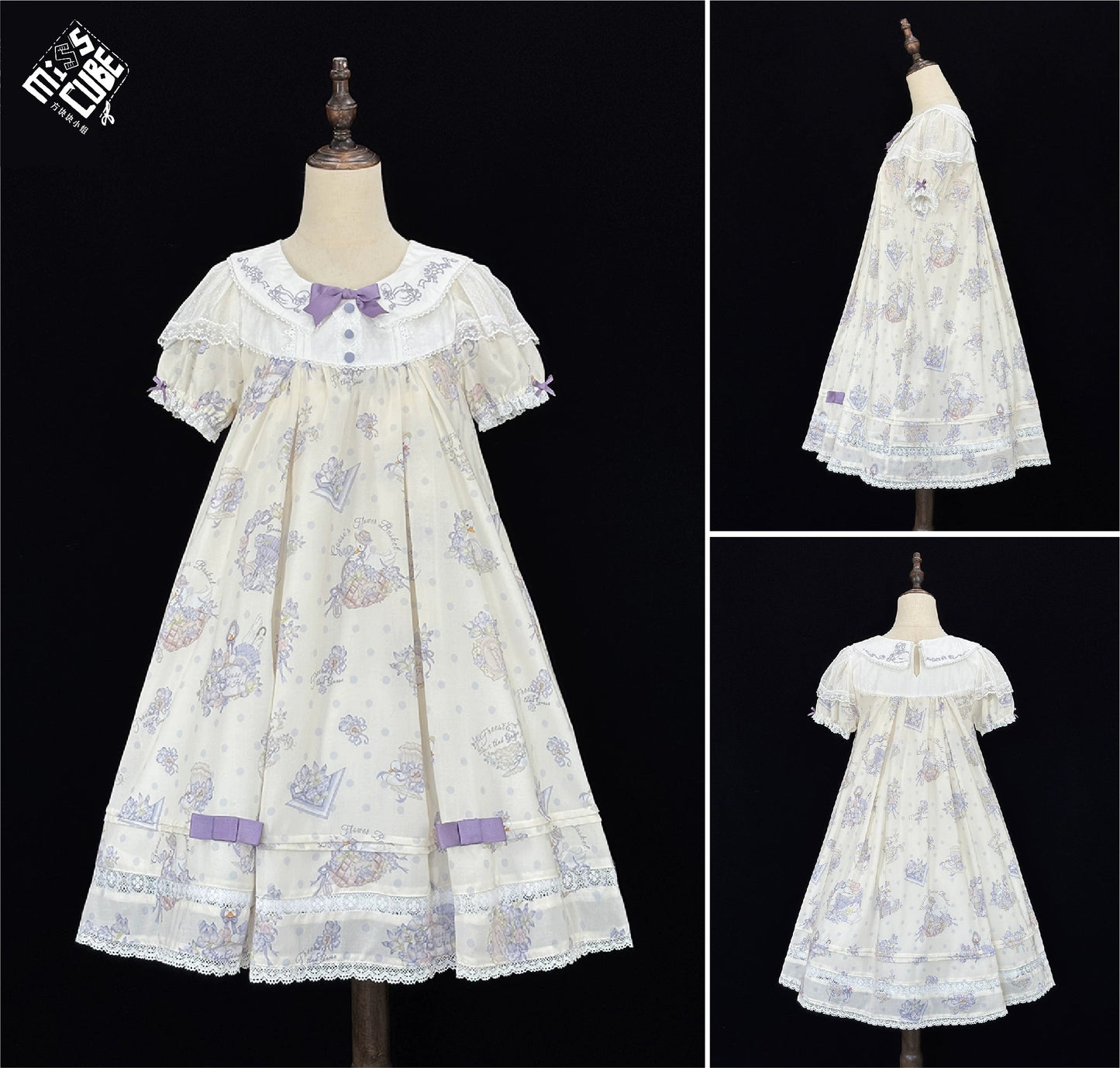 【受注予約~7/23】Little White Goose with Flowers ワンピース(タイプ2)【Miss Cube】