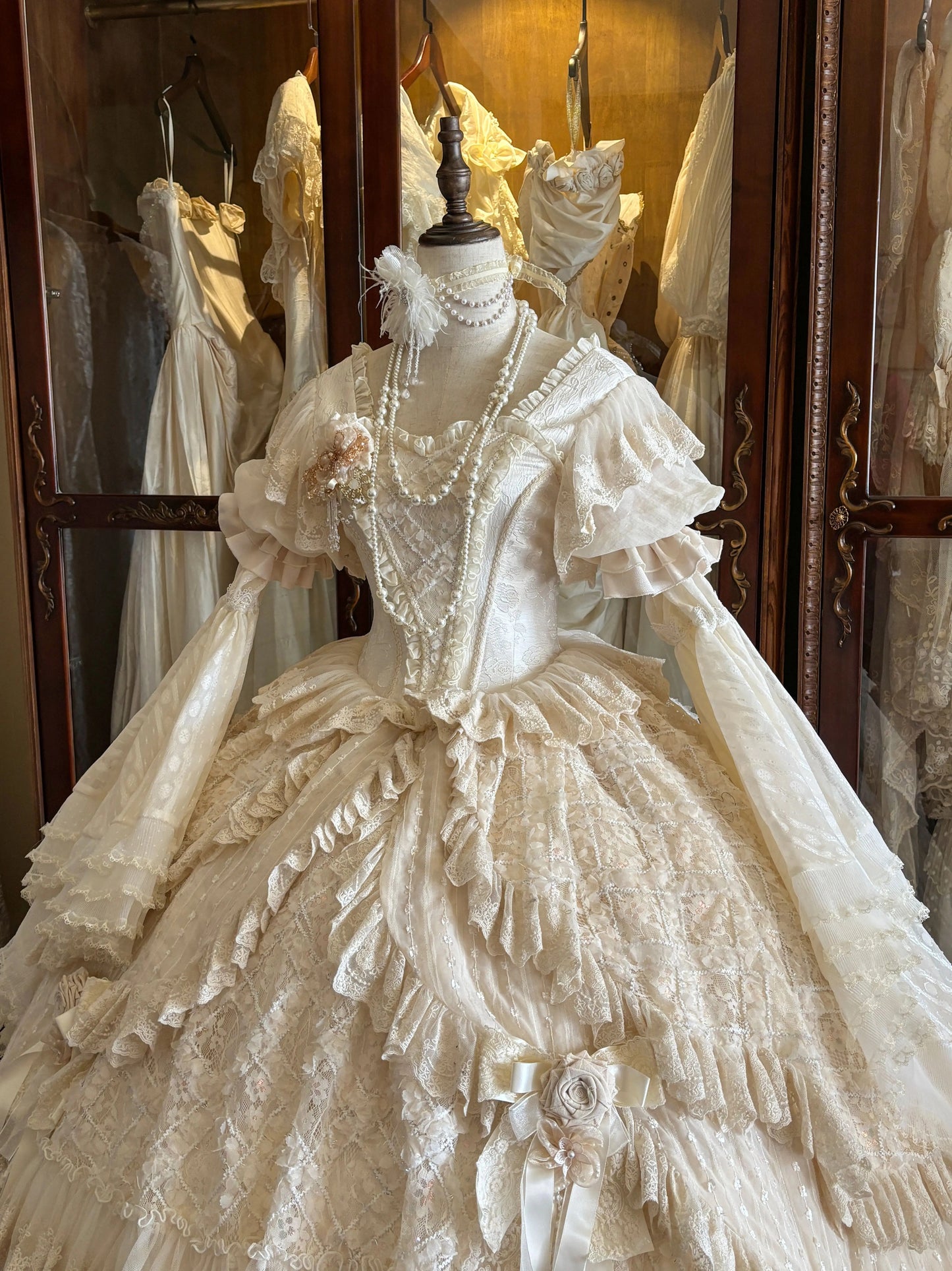 【受注予約~4/16】Lace Waltz × Apricot Waltz ワンピース・姫袖・フルセット【sedef】