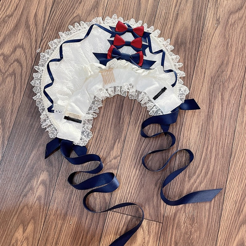 レースデコレーション ハーフボンネット【妹抖手作工作屋】