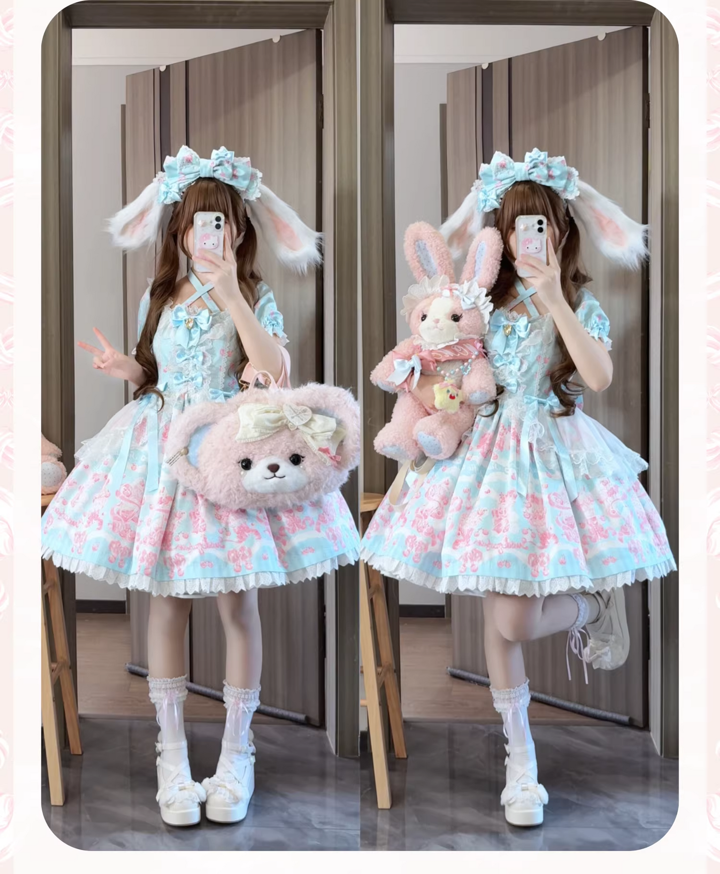 【受注予約~3/25】Cherry Parfait ワンピース・ジャンパースカート【芝士咩咩】