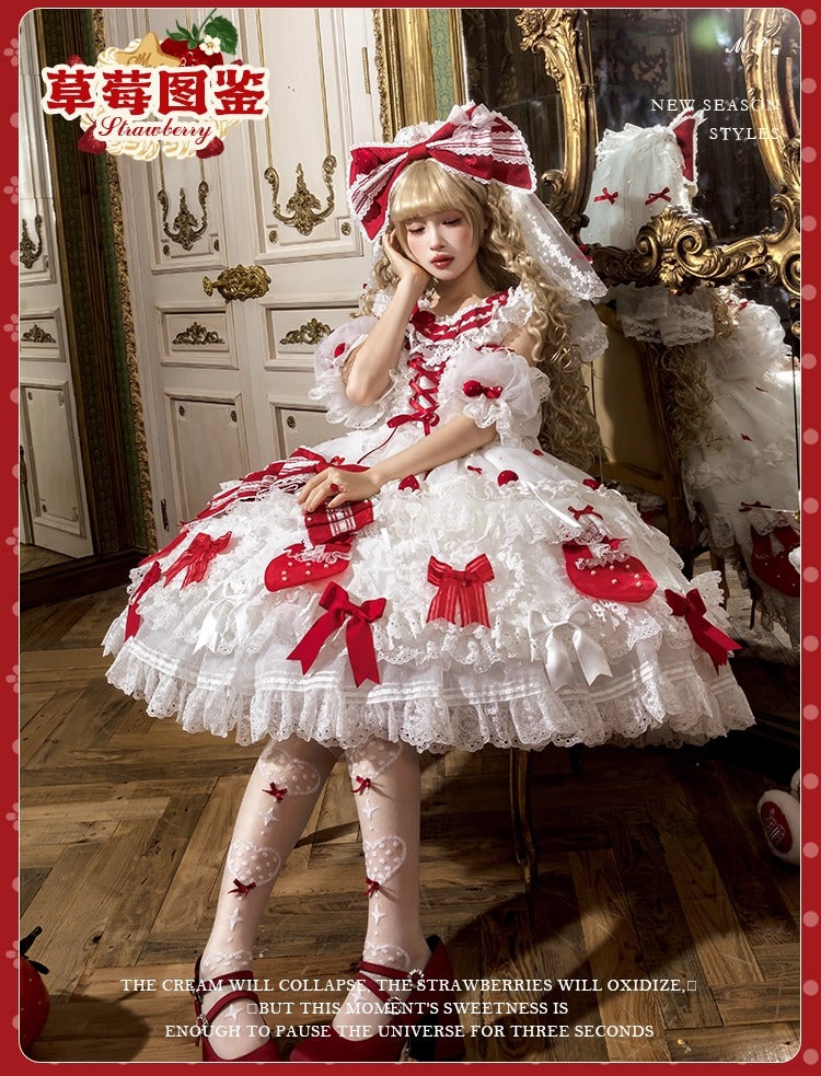 【受注予約~11/18】Strawberry Cake Illustration ワンピース(タイプ1)【花与珍珠匣】