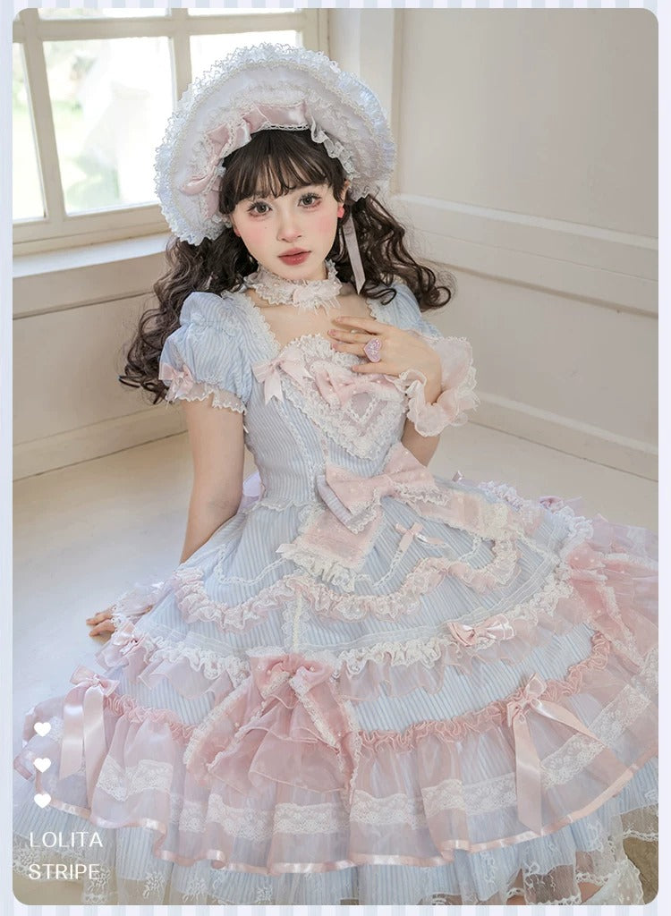 【受注予約~8/3】Striped Maiden ワンピース・ジャンパースカート・ブラウス【花与珍珠匣】