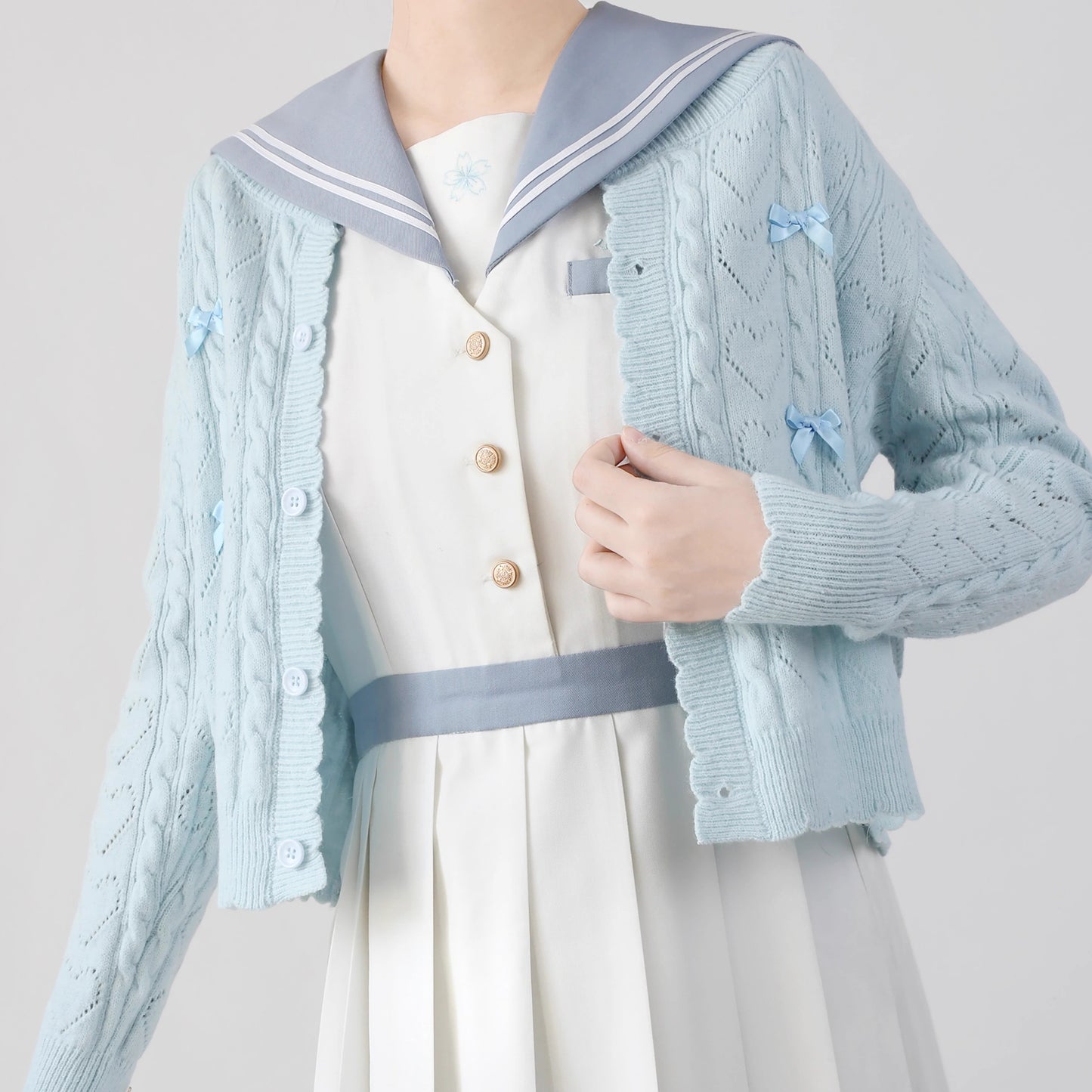 Heart hollow カーディガン【MIST】