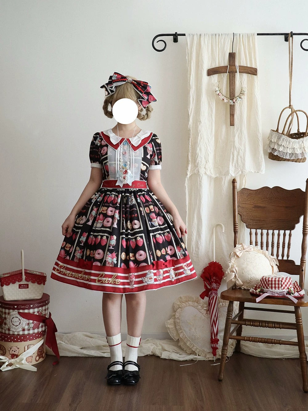【受注予約~6/24】Strawberry Parfait Tea ワンピース【Miss Cube】