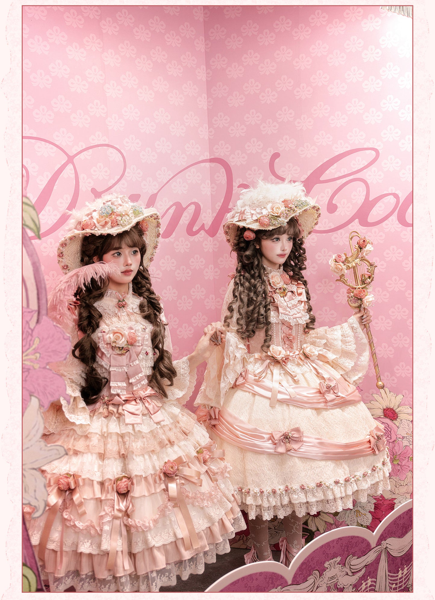 【受注予約~2/18】花のロンド ジャンパースカート・ブラウス【Drunk Coco】