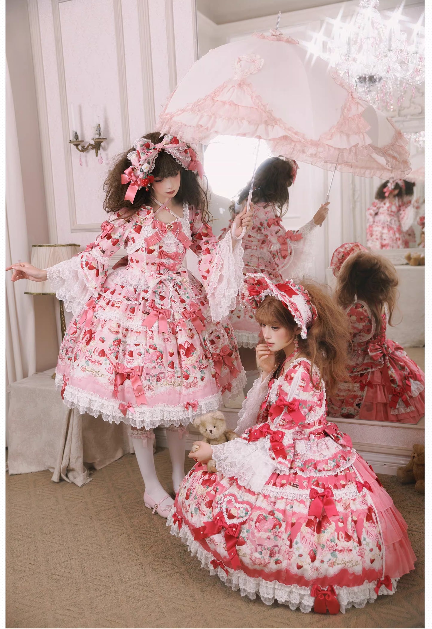 【受注予約~2/26】Strawberry Birthday Cake ワンピース・フルセット【Antique Doll】