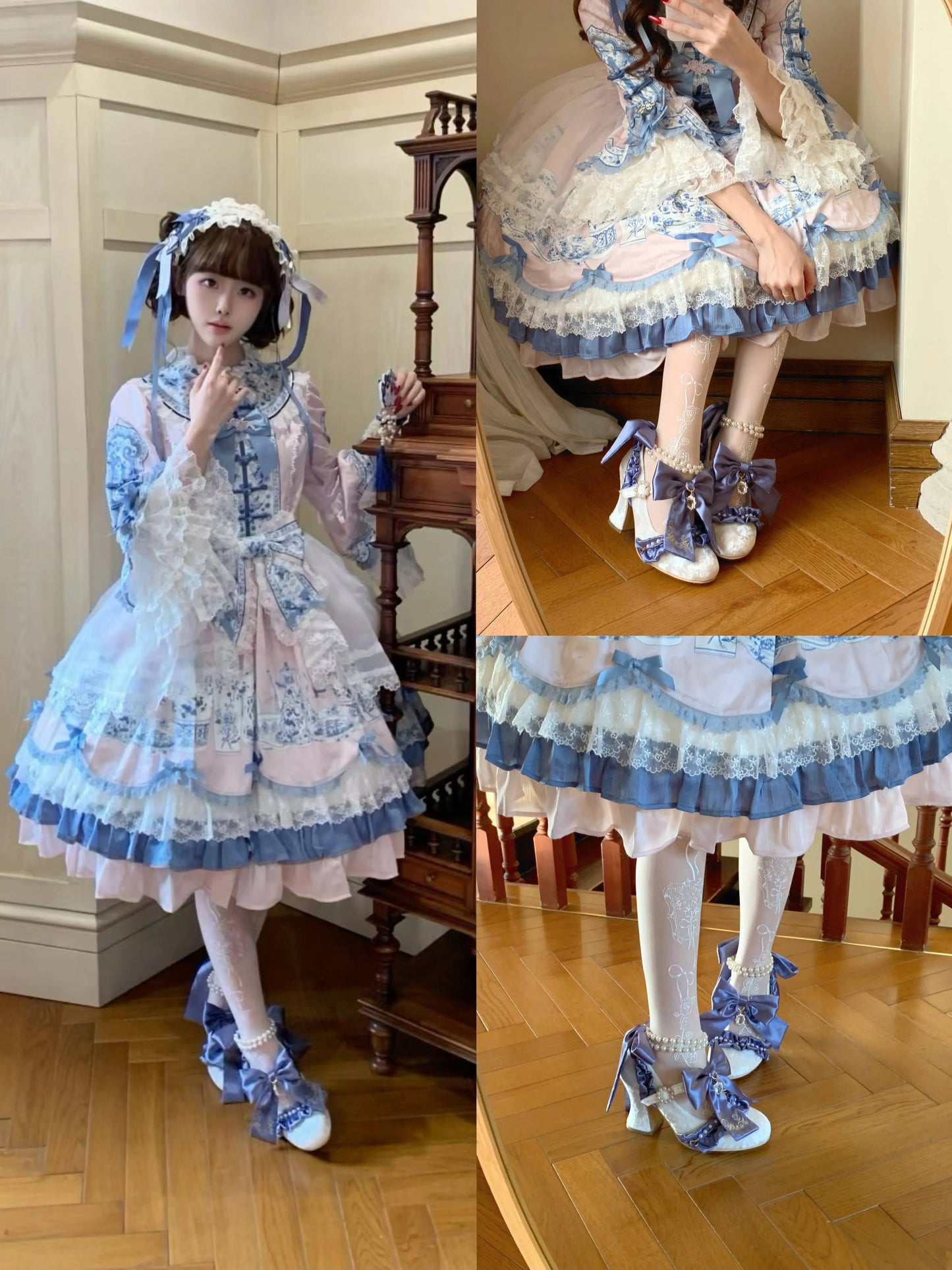 【受注予約~4/27】Ribbon Sonata ヒールパンプス【Aimee】