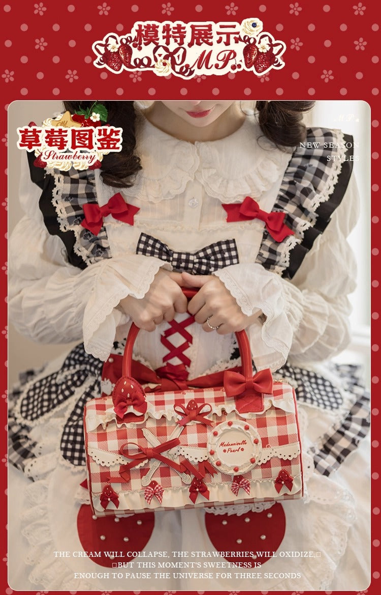 【受注予約~11/18】Strawberry Cake Illustration ハンドバッグ【花与珍珠匣】
