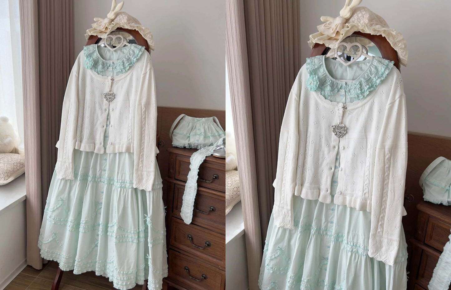 ラウンドネックニットトップス【MIST】