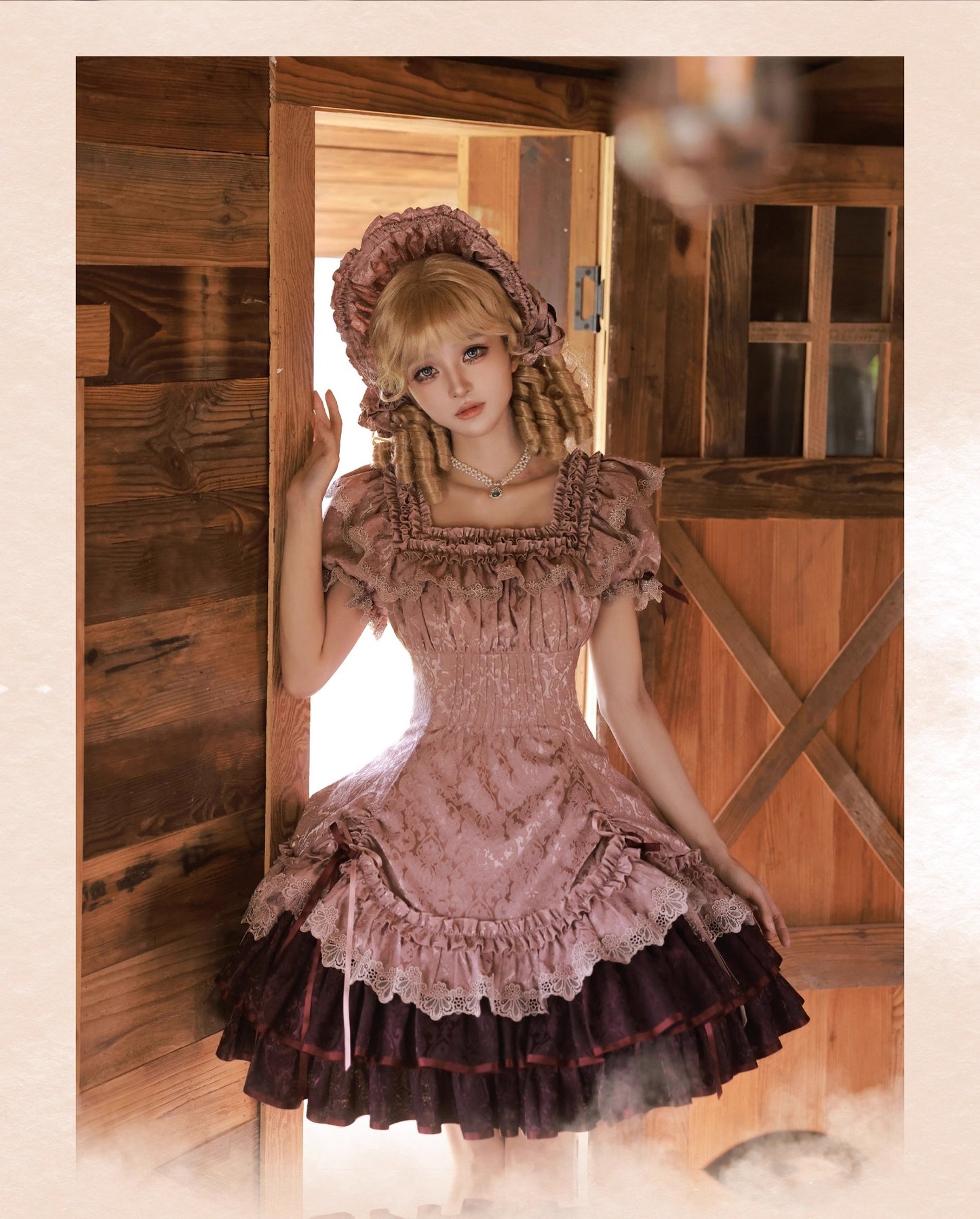 【受注予約~9/11】Old Rose ワンピース【夜泪百合】