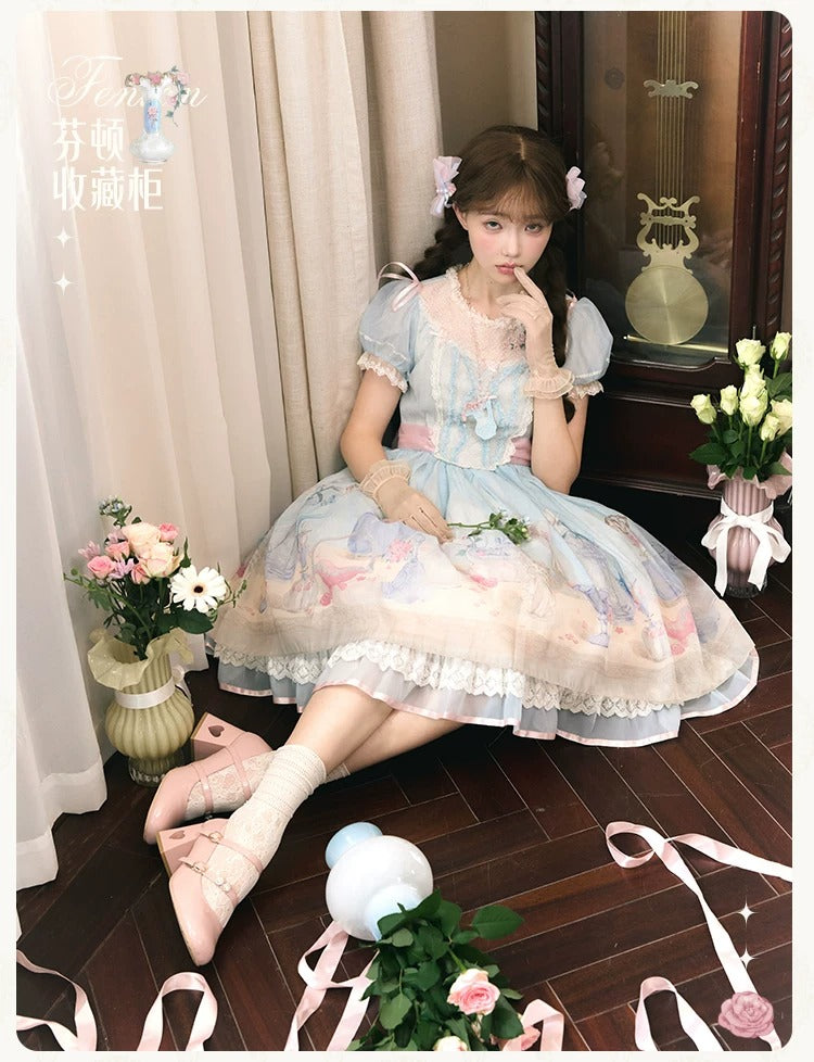 【受注予約~4/29】Fenton Curio Cabinet ワンピース・ジャンパースカート・エプロン【花与珍珠匣】
