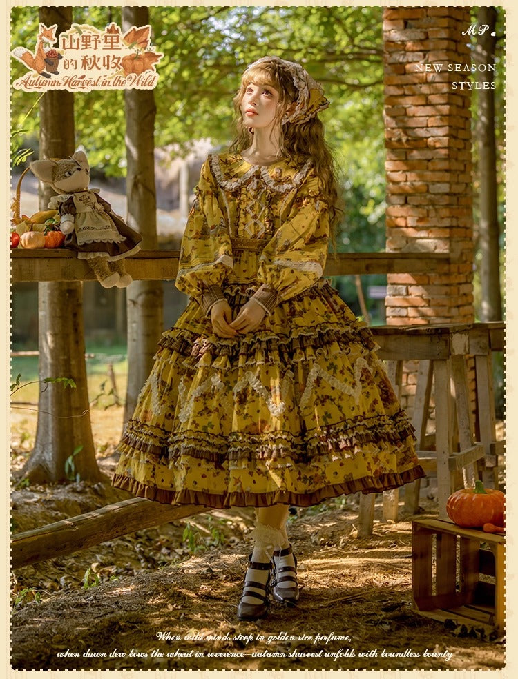 [Pre-orders open until October 2nd] Autumn Harvest in the Hill One-Piece Dress [Flowers and Pearl Box]