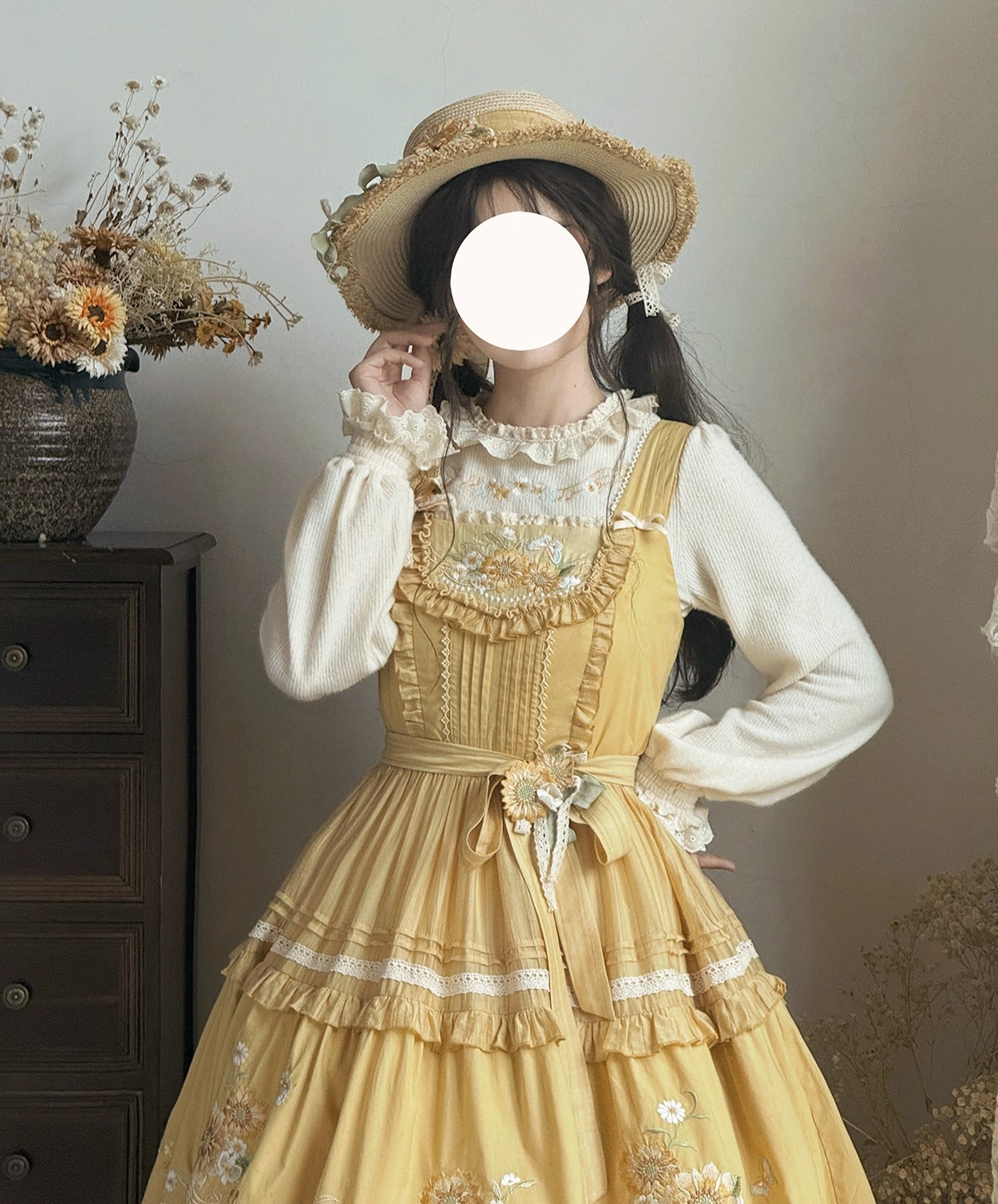[Pre-orders available until September 23rd] Moonlit Sunflower Dress/Jumper Skirt [Moonlight Amber]