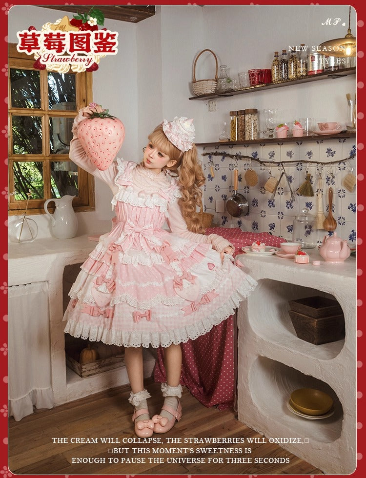 【受注予約~11/18】Strawberry Cake Illustration ジャンパースカート(タイプ1)【花与珍珠匣】