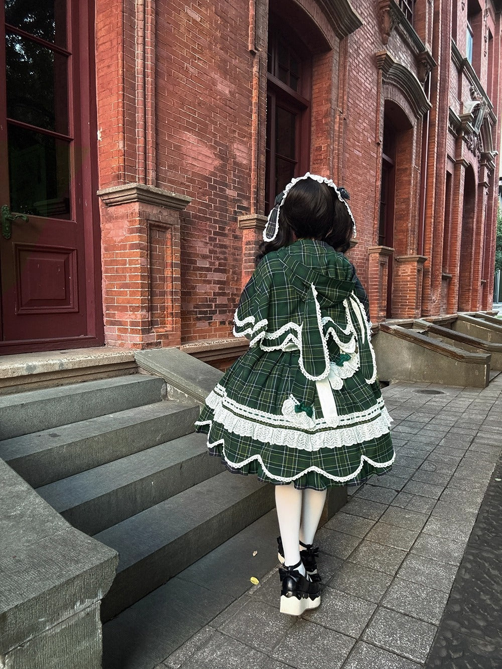 【受注予約~10/16】Ancient Petal Cake ケープ・アクセサリー(チェックver.）【Miss Point】