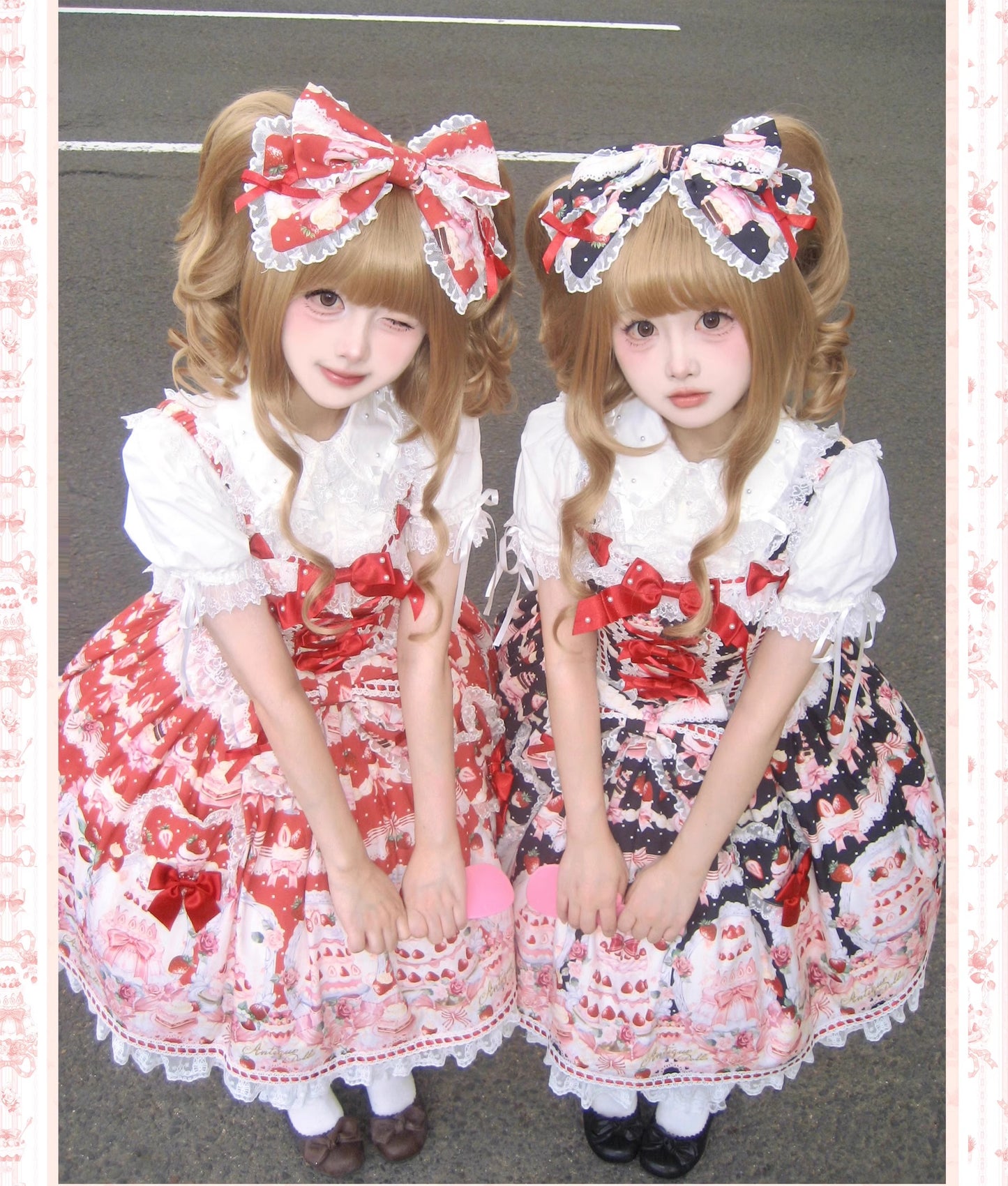 【受注予約~10/15】Strawberry Cake Bouquet 2.0 ジャンパースカート【AntiqueDoll】