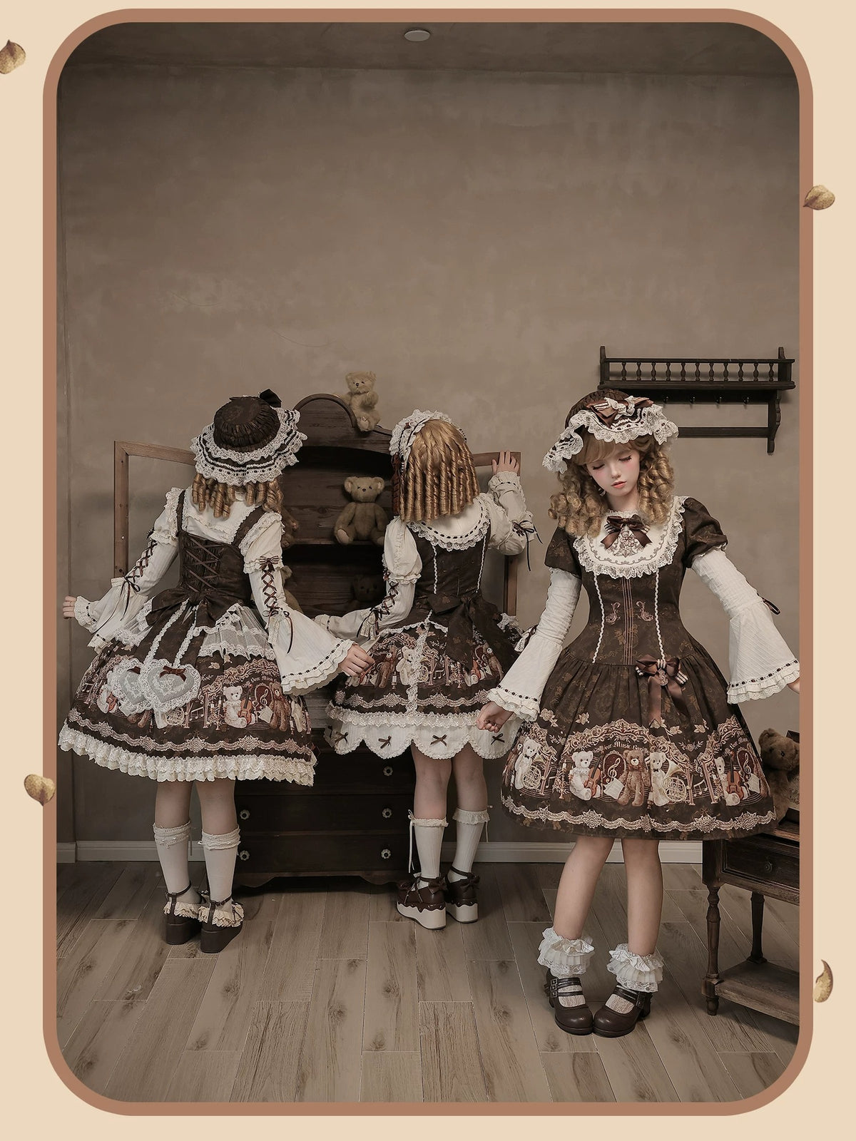 【受注予約~10/26】Teddy Bear Symphony ワンピース・ジャンパースカート・ブラウス【双生小熊】