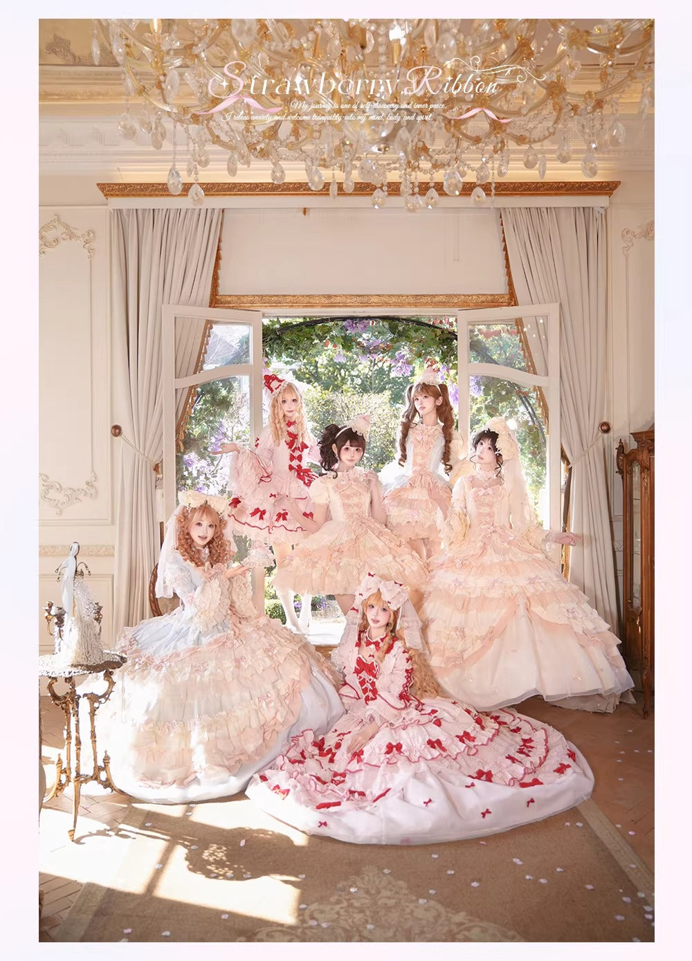 【受注予約~3/18】Strawberry Ribbon ジャンパースカート・フルセット【Dream Lolita】