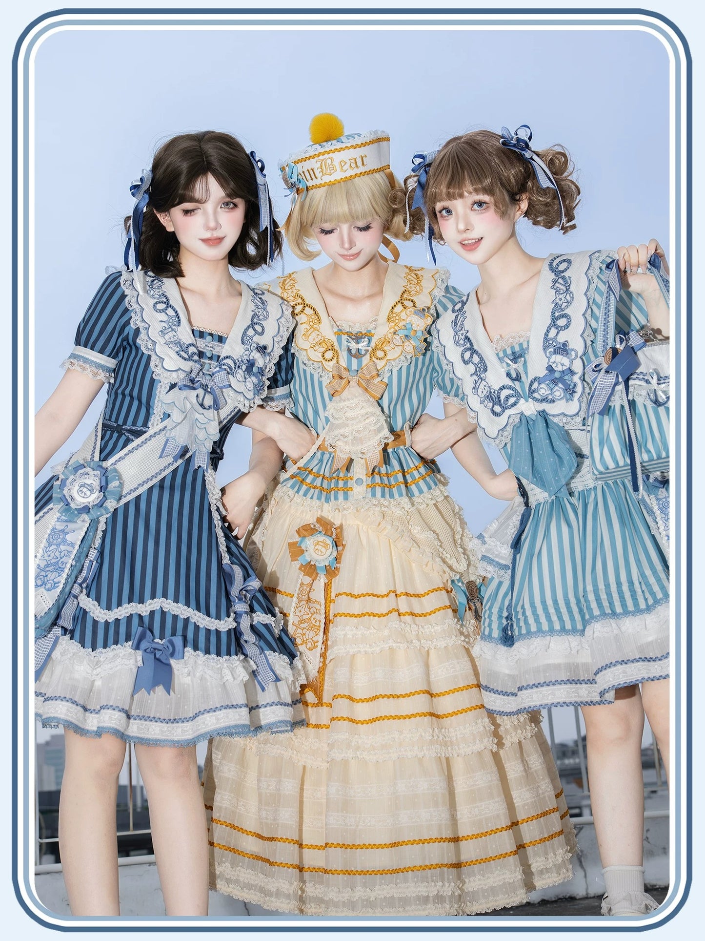 【受注予約~6/28】Antique Sailor Bear ワンピース・フルセット(タイプ1)【双生小熊】