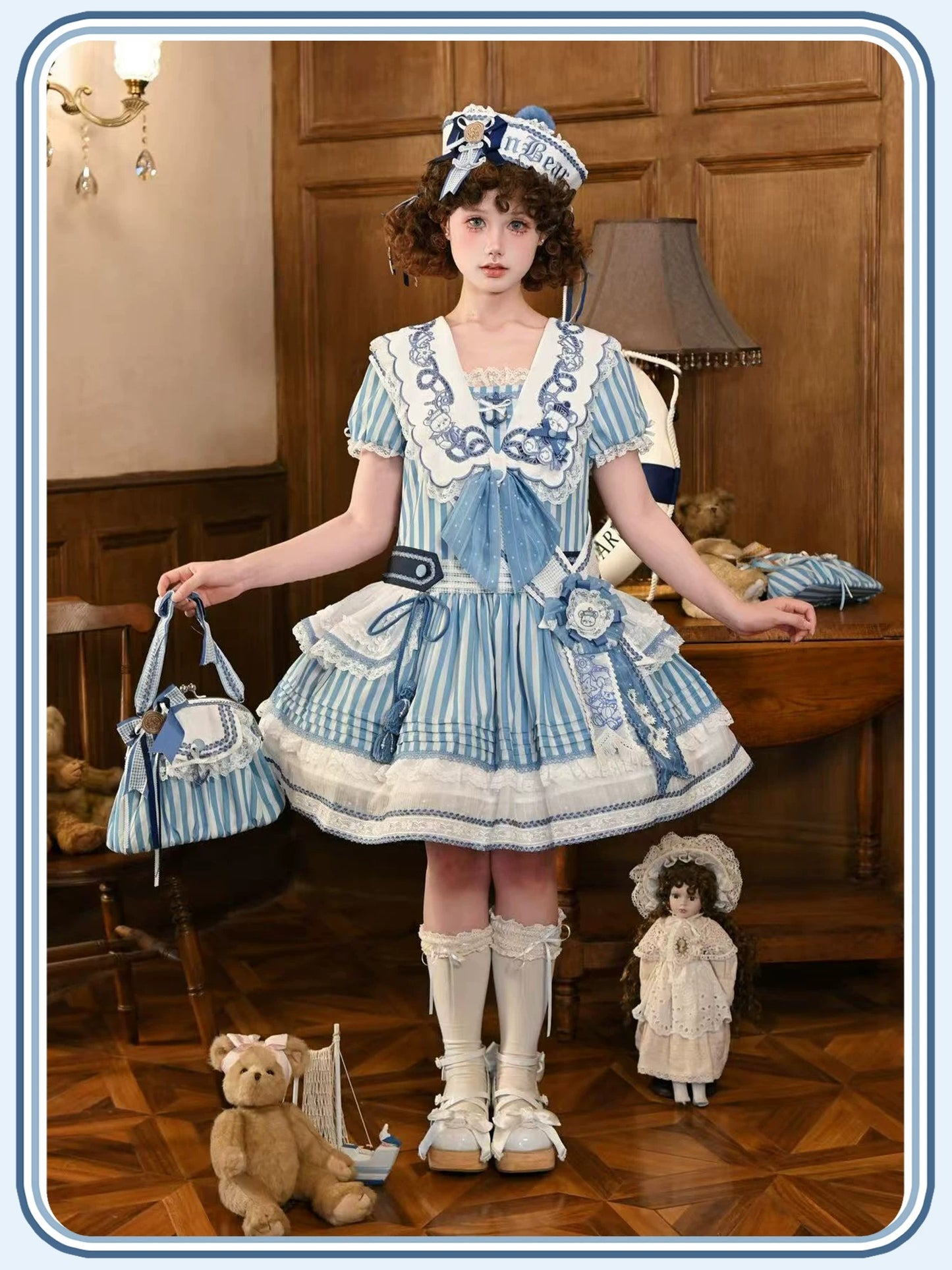 【受注予約~6/28】Antique Sailor Bear ワンピース・フルセット(タイプ2)【双生小熊】