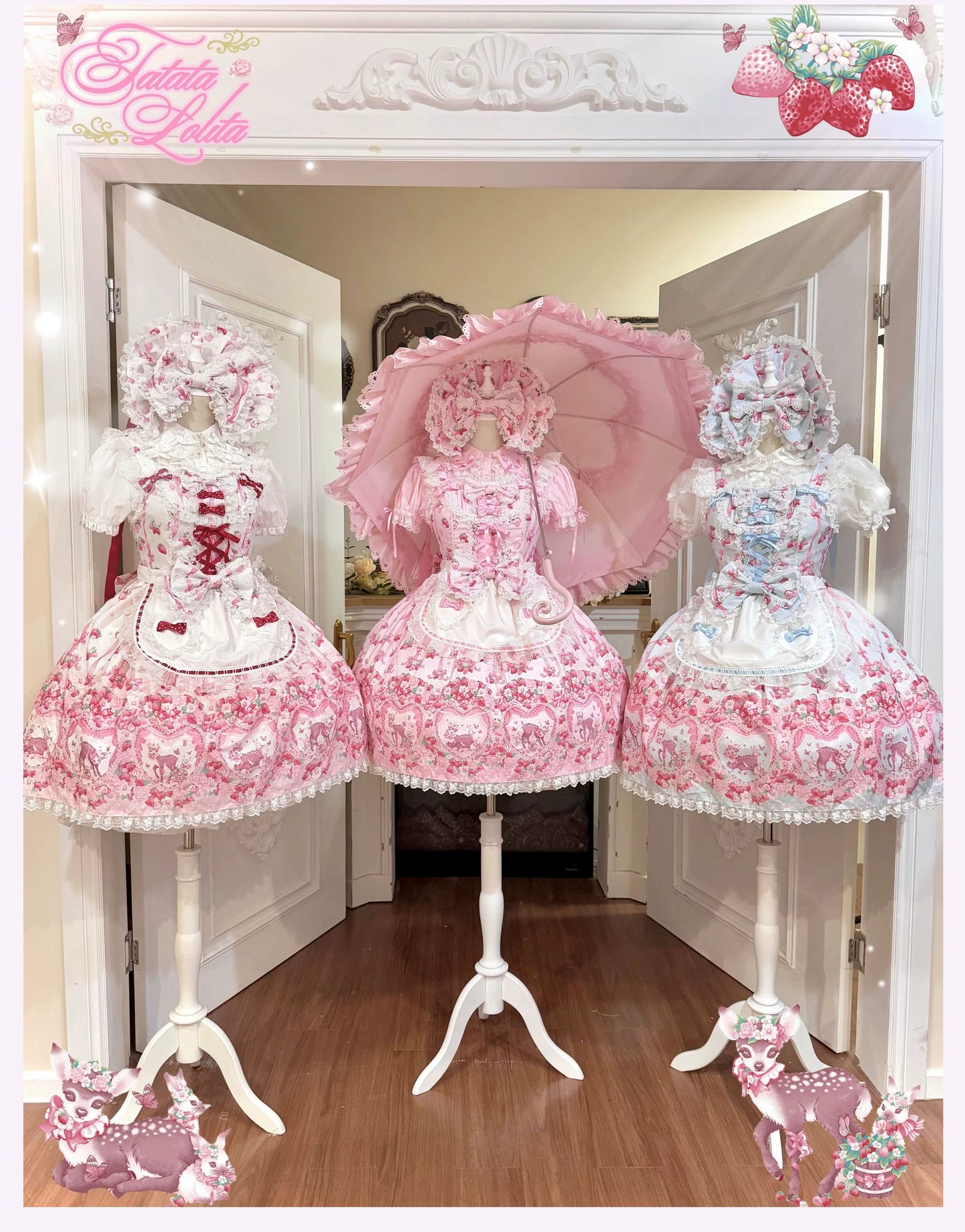 【受注予約~8/23】Fawn Strawberry Garden ジャンパースカート【TaTaTa Lolita】