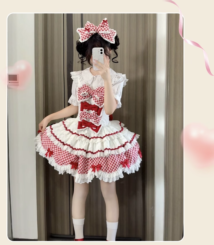 【受注予約~9/15】Sweetie Pie ジャンパースカート・カチューシャセット【櫻姫】