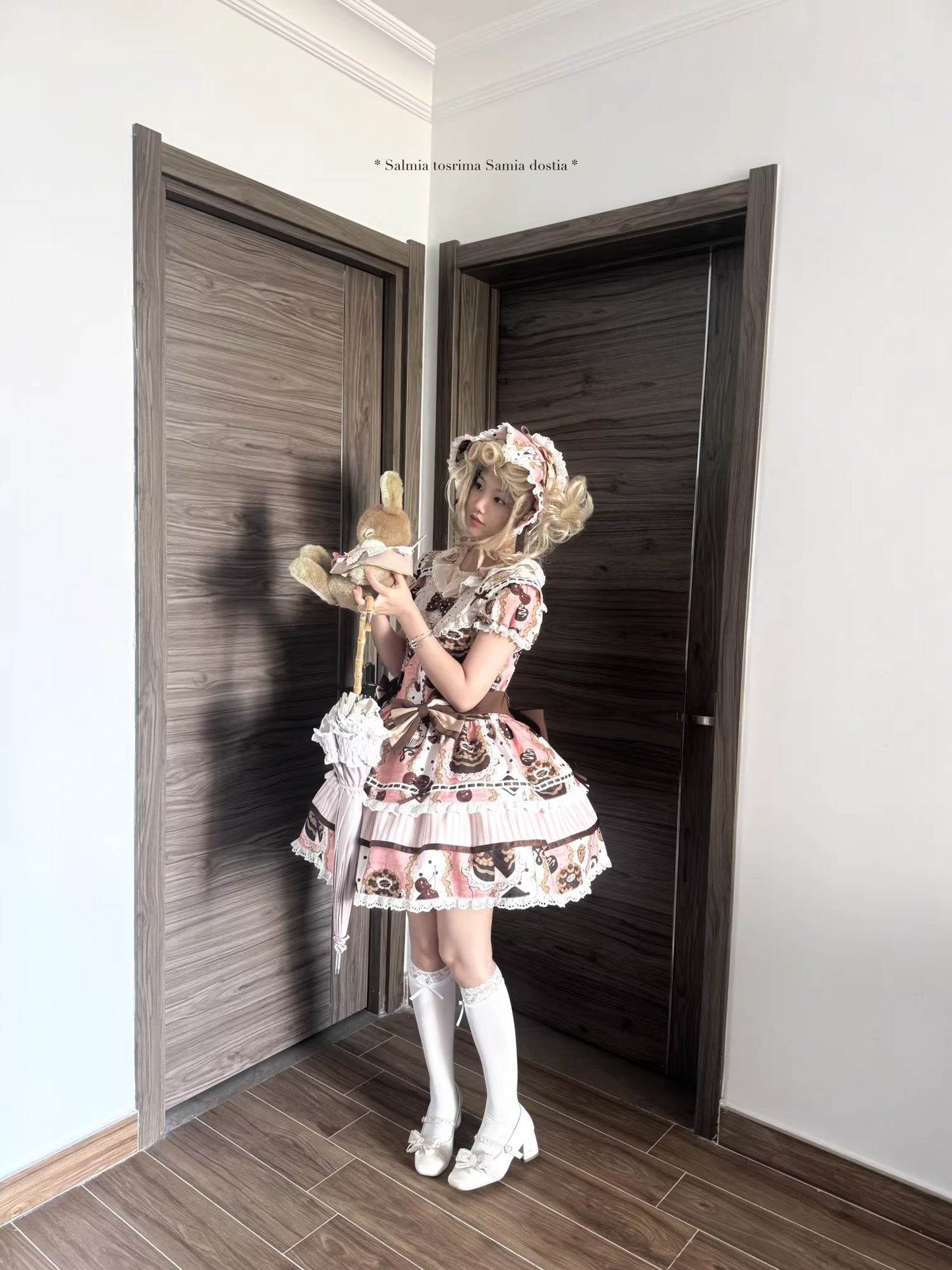 【受注予約~4/8】Cherry Doll ワンピース【babyblue】