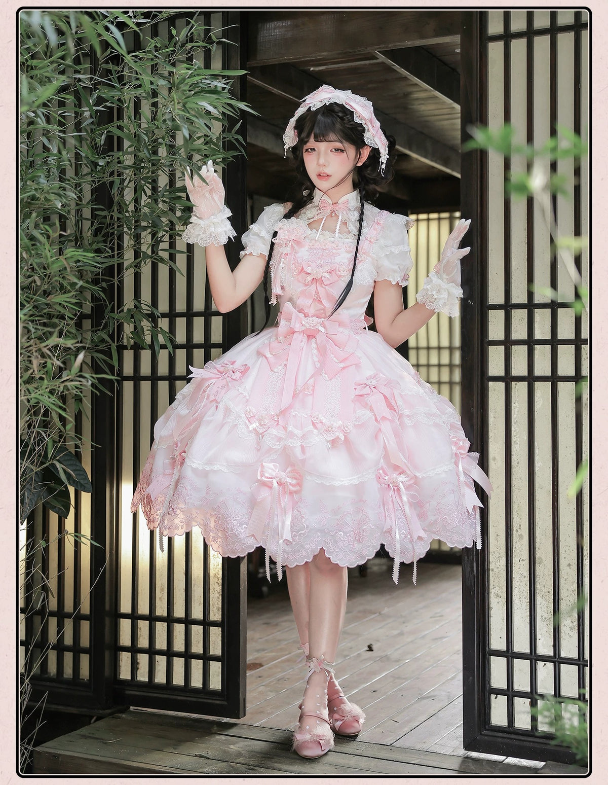 【受注予約~10/28】桃花の扇 ワンピース・ジャンパースカート・ブラウス【双生小熊】