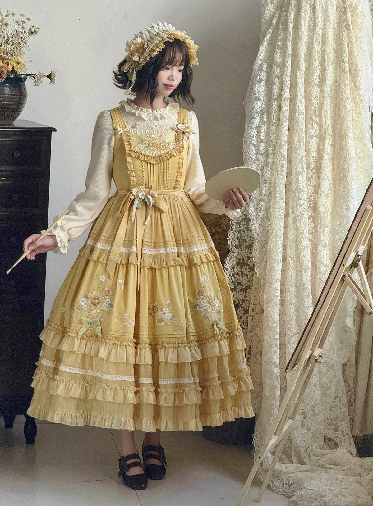 [Pre-orders available until September 23rd] Moonlit Sunflower Dress/Jumper Skirt [Moonlight Amber]