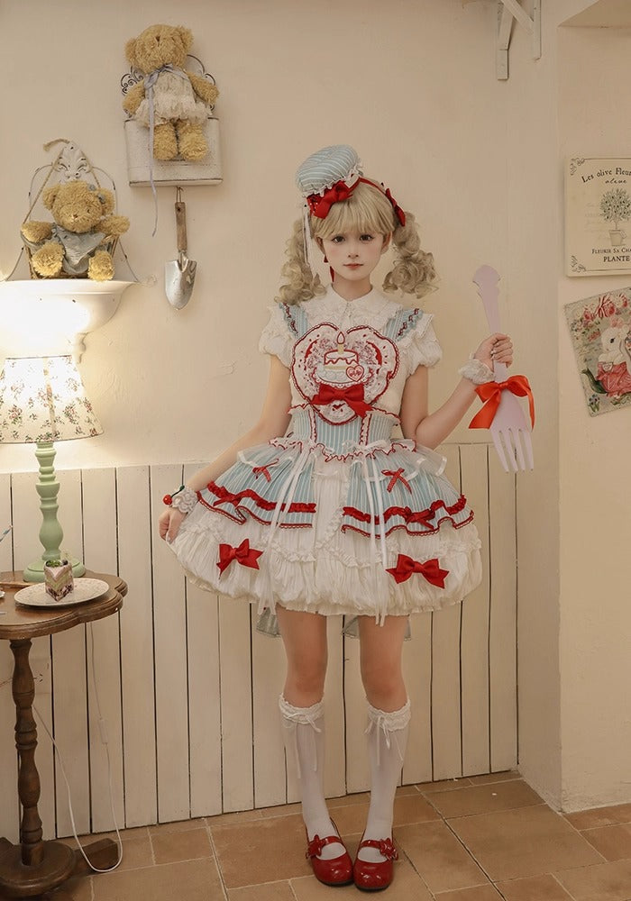 【受注予約~9/25】Eat Cake ジャンパースカート【双生小熊】