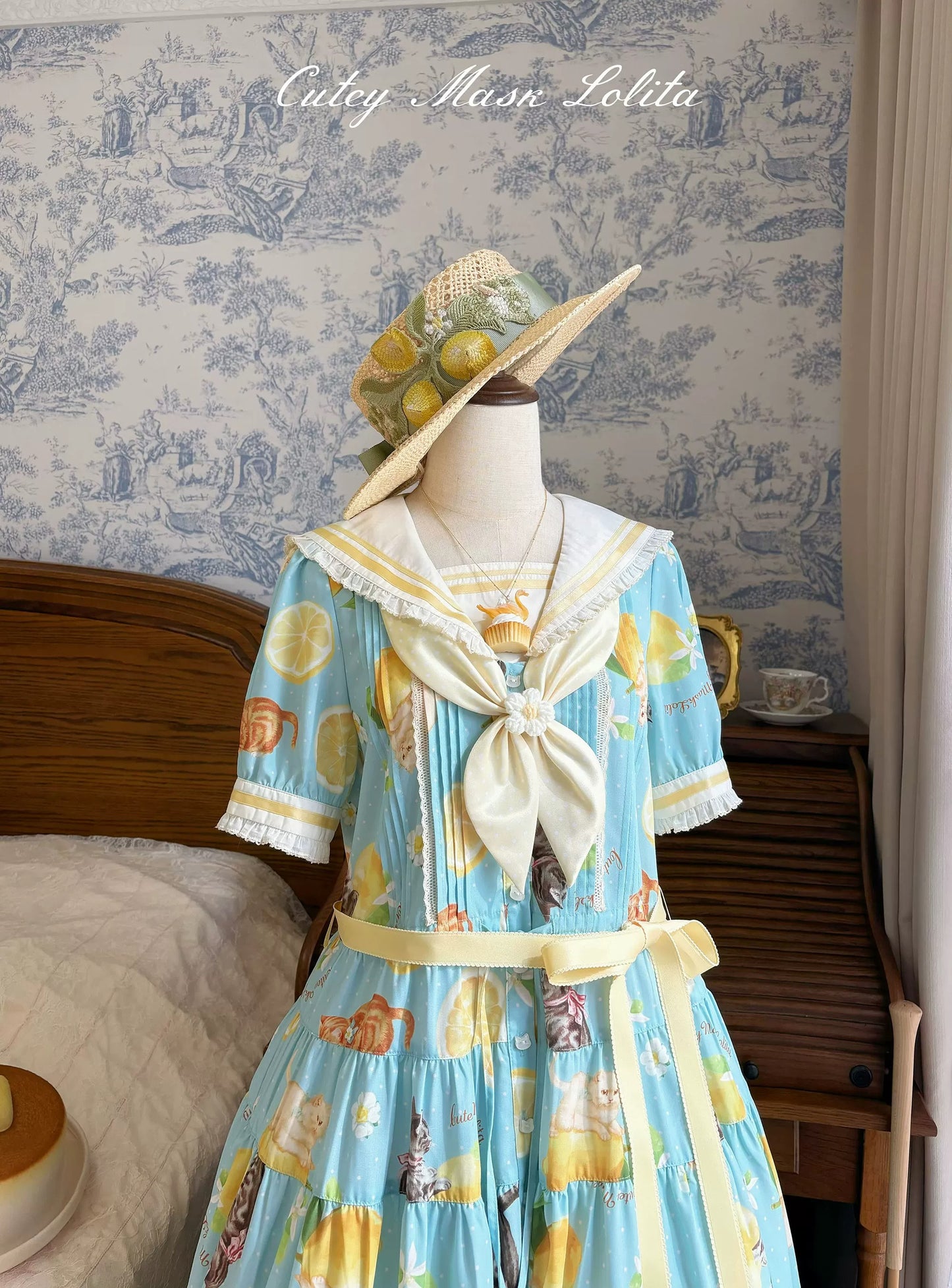 【受注予約~9/10】Lemon Kitty Dream ワンピース・ジャンパースカート【Cutey Mask】