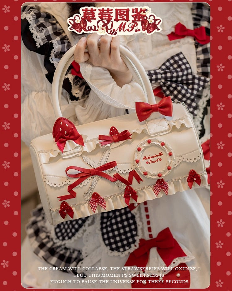 【受注予約~11/18】Strawberry Cake Illustration ハンドバッグ【花与珍珠匣】