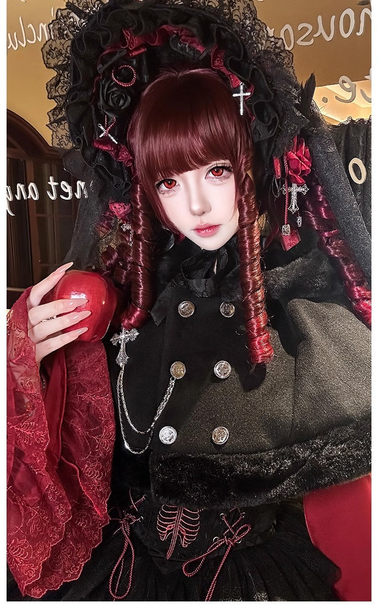 【受注予約~12/8】Black Mist Feast ブラウス・ケープ【双生小熊】