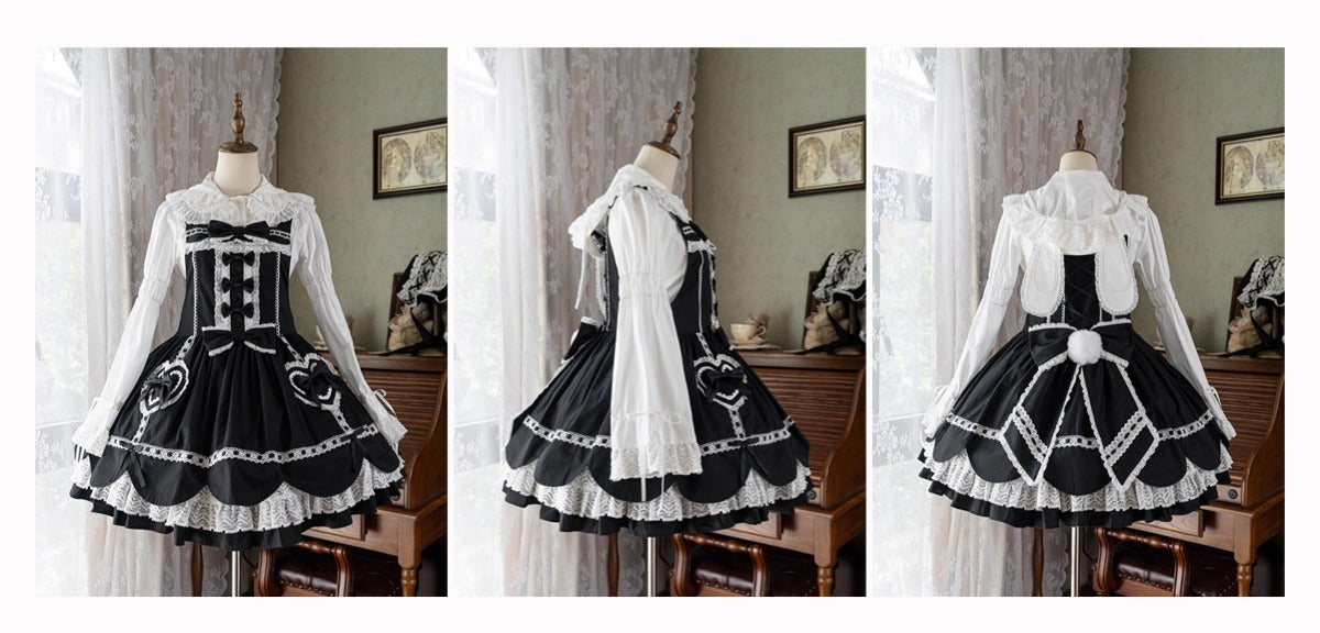 【受注予約~8/11】Cream Petals サロペット【天线猫】