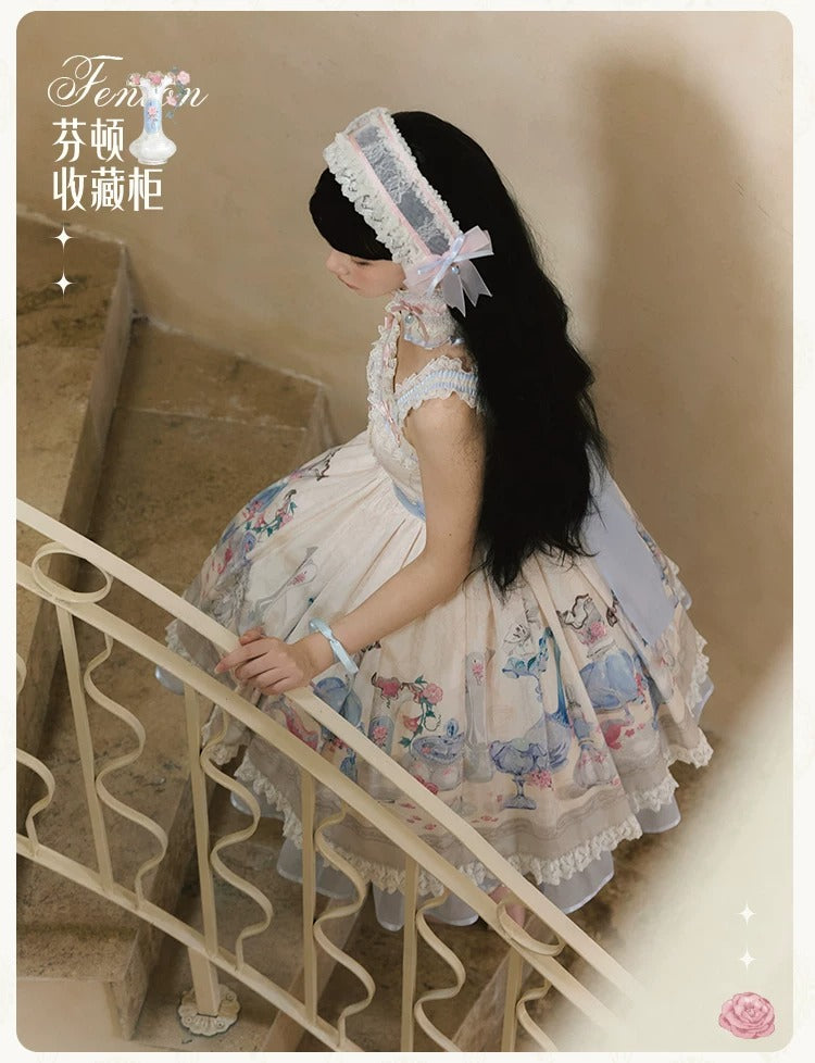 【受注予約~4/29】Fenton Curio Cabinet ワンピース・ジャンパースカート・エプロン【花与珍珠匣】
