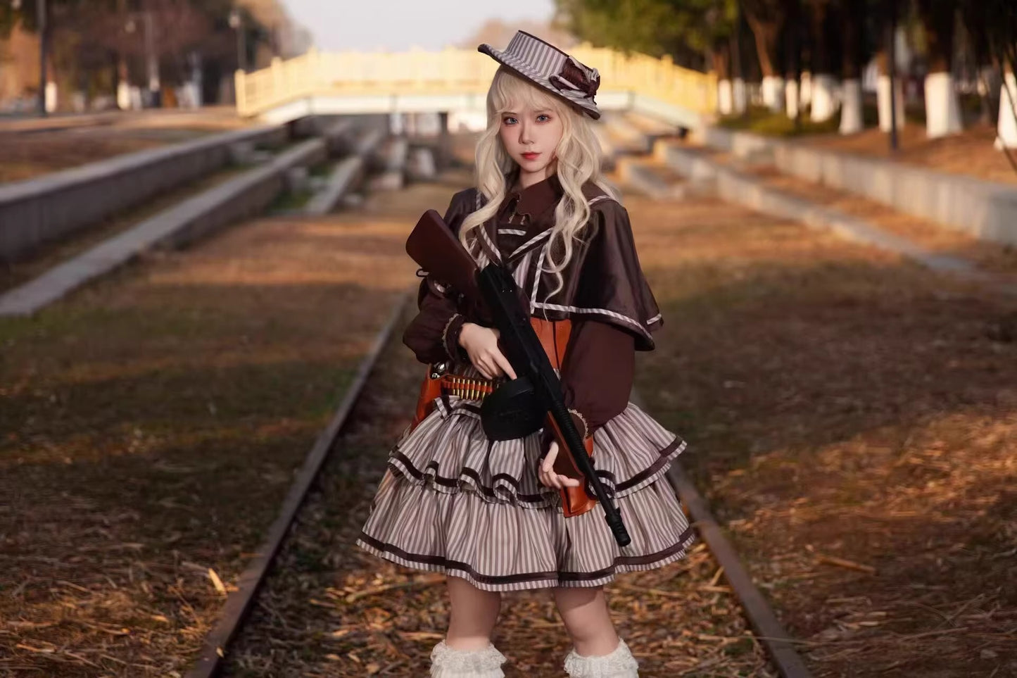 彼方の空 ケープ付きジャンパースカート【Infanta】