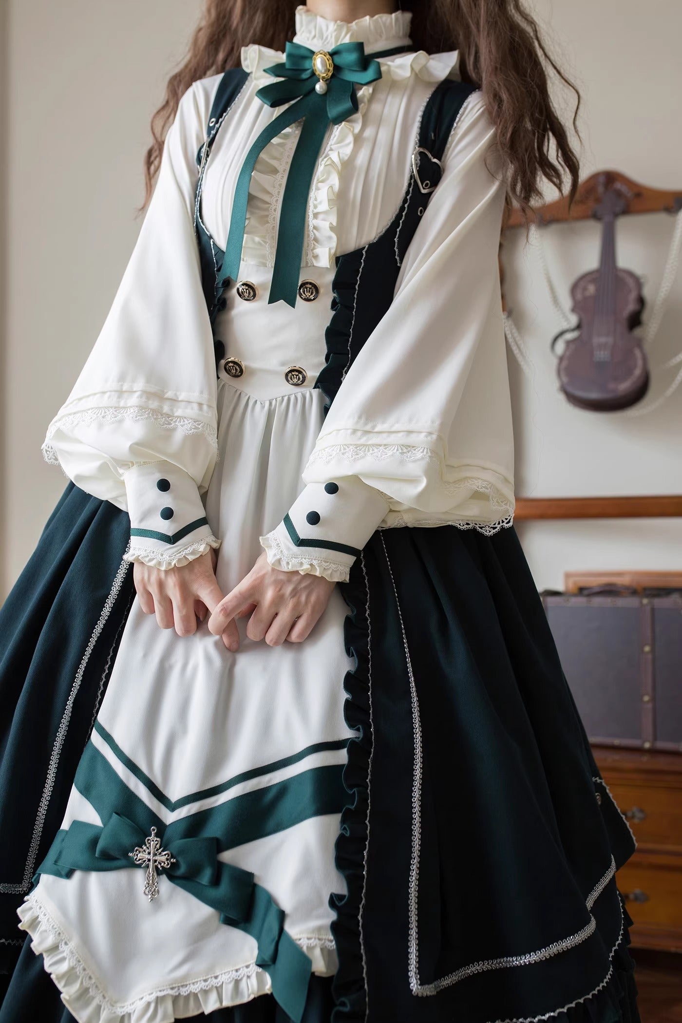 【受注予約~10/30】スミレ色の花手紙 ジャンパースカート 【MCLUSTER】