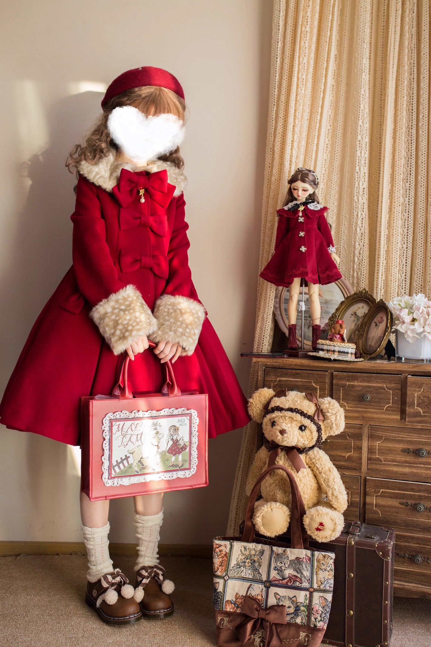 Aラインファーつきコート【Unideer】