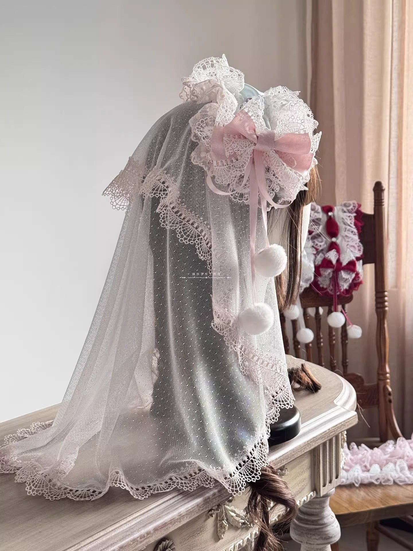 ヴェール付きSnow Drop ヘッドドレス【妹抖手作工作屋】