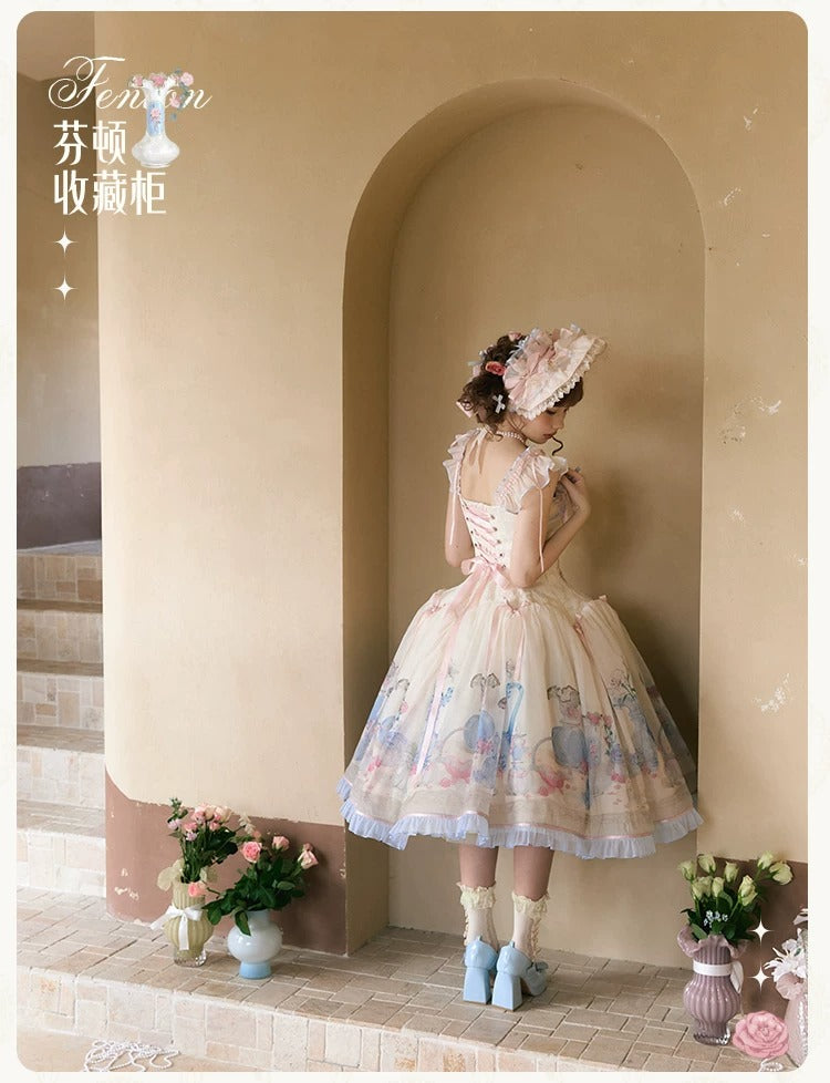 【受注予約~4/29】Fenton Curio Cabinet ワンピース・ジャンパースカート・エプロン【花与珍珠匣】