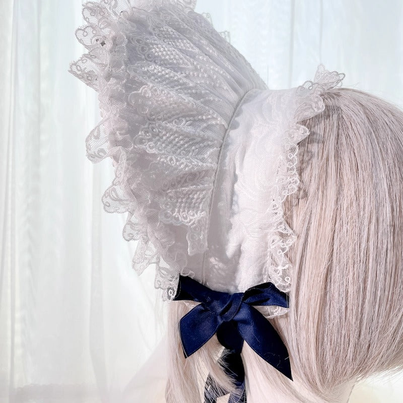 レースデコレーション ハーフボンネット【妹抖手作工作屋】