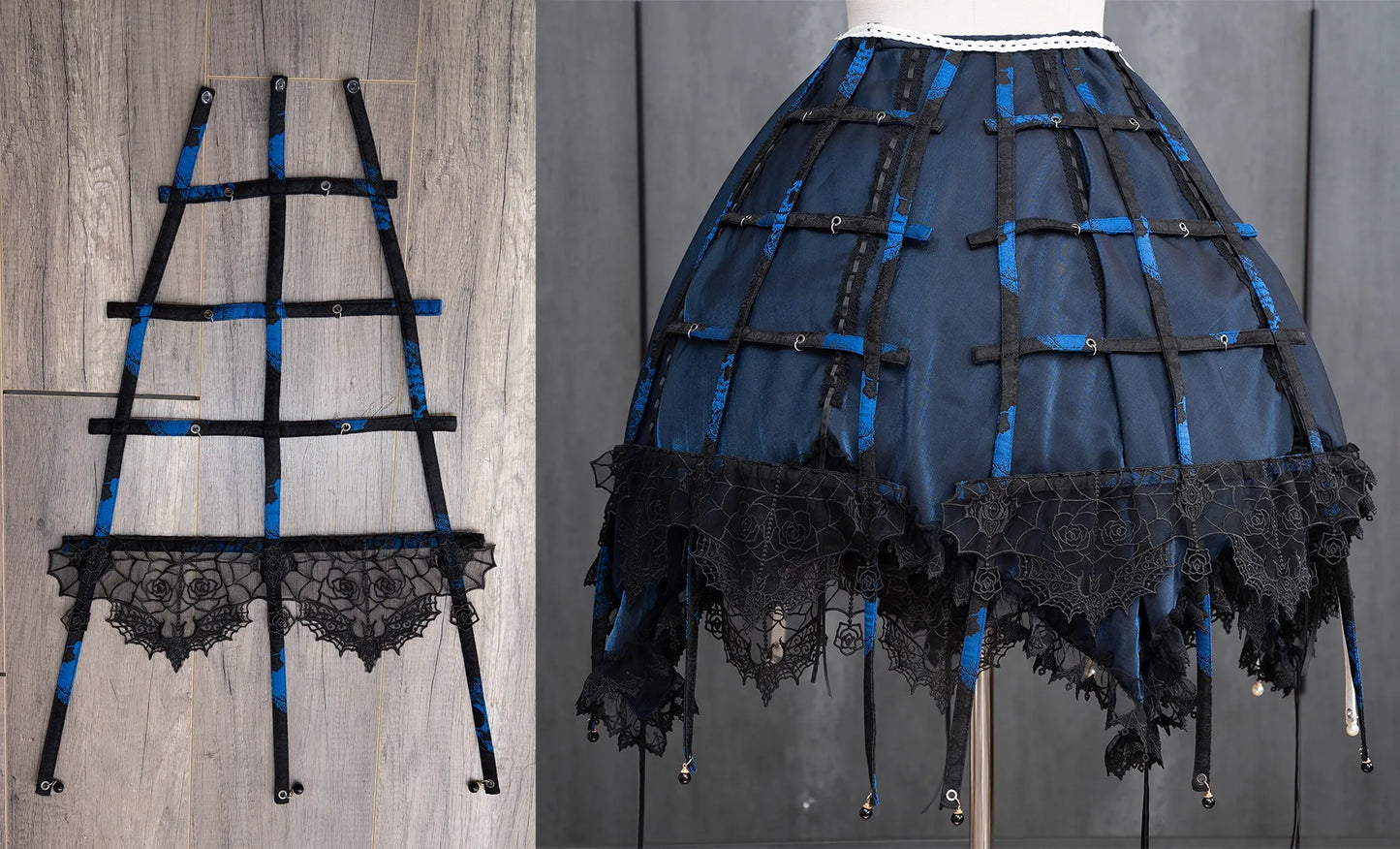 【受注予約~1/8】クリノリン型スカート飾り(蜘蛛レース)【Oblivion Street】