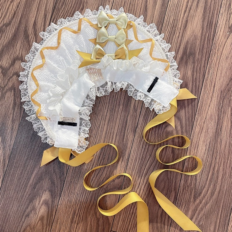 レースデコレーション ハーフボンネット【妹抖手作工作屋】 – Epetice