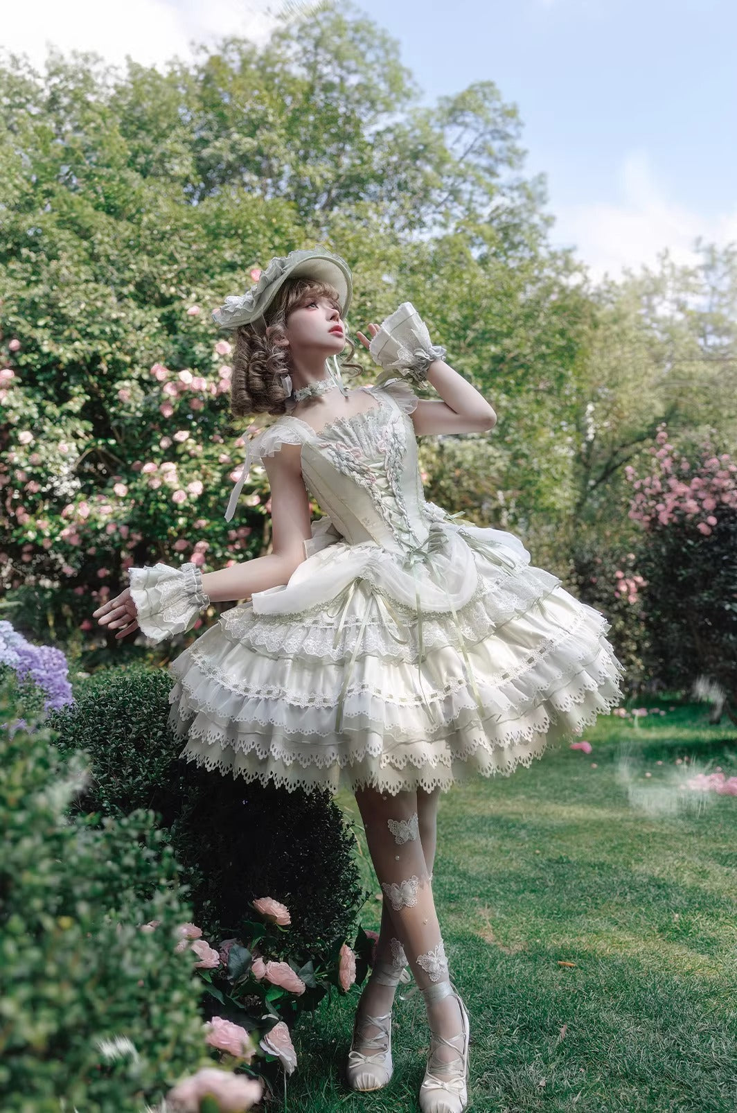 【受注予約~4/5】Lily・Bluebell・LittleYellow・LittleRose ジャンパースカート【咩耶】