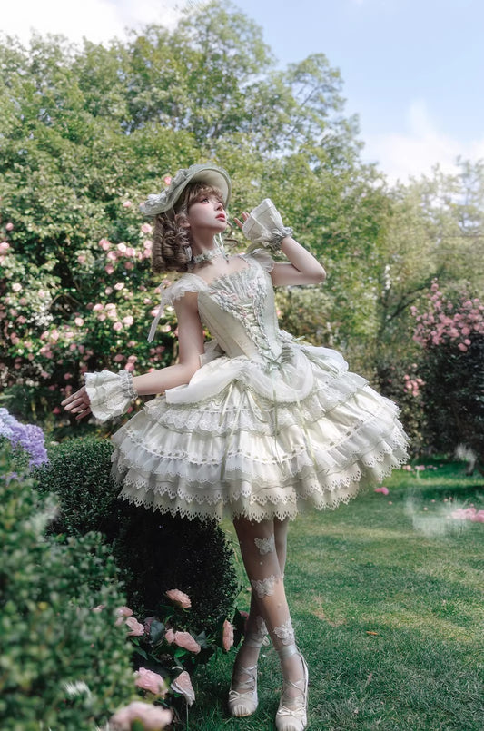 【受注予約~4/5】Lily・Bluebell・LittleYellow・LittleRose ジャンパースカート【咩耶】