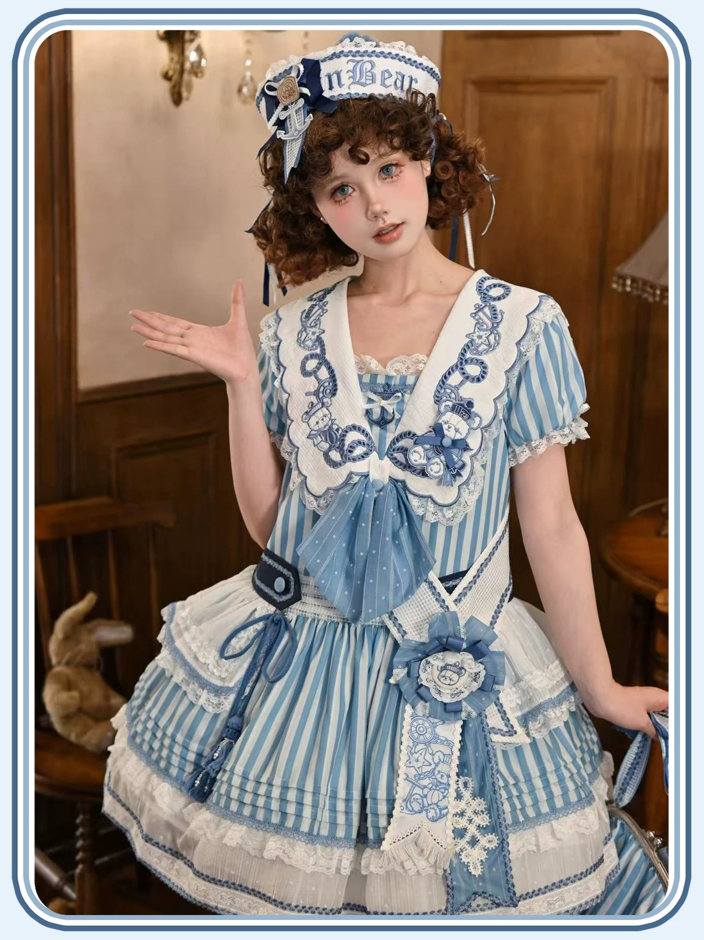 【受注予約~6/28】Antique Sailor Bear ワンピース・フルセット(タイプ2)【双生小熊】
