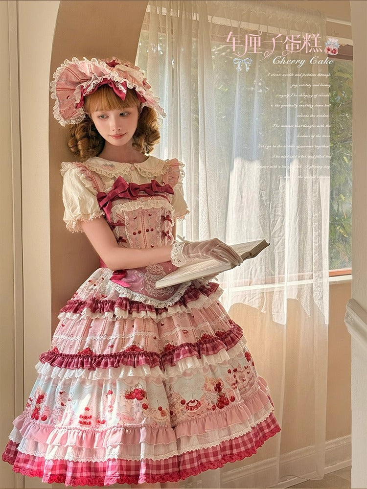 【受注予約~10/28】Cherry Cake ジャンパースカート【草莓空想曲】