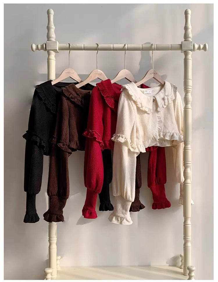 襟付きニットカーディガン【With Puji】